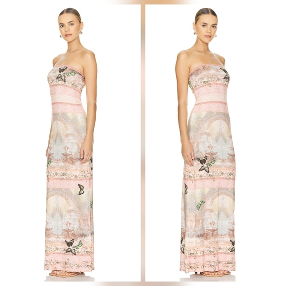 Alice + Olivia Delora Strapless Maxi Dress in Versailles size 8 NWT - Picture 2 of 8